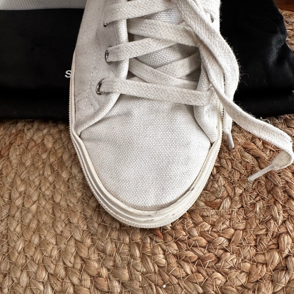 Saint Laurent White High-Top Sneakers Canvas Style - Picture 4 of 11